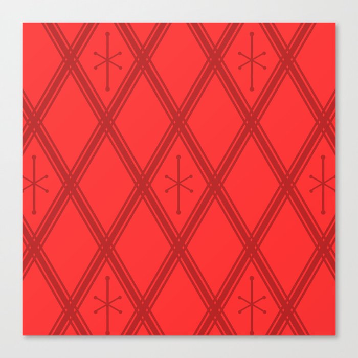 Retro Criss Cross Red Canvas Print