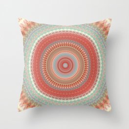 Warm coral Mandala Design Throw Pillow