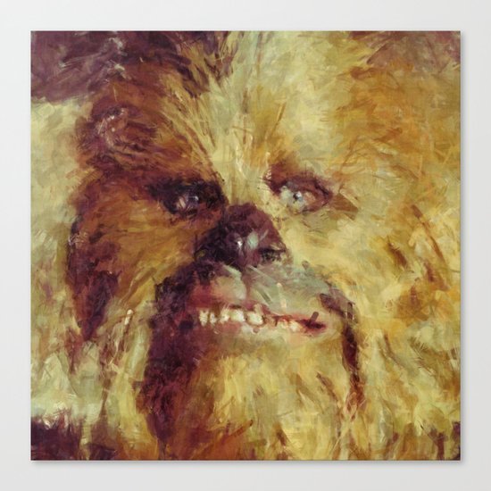 Chewbacca Starwars Character Illustration Canvas Print