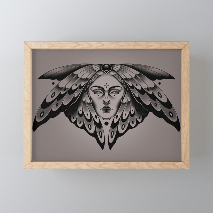 Lady Moth Framed Mini Art Print