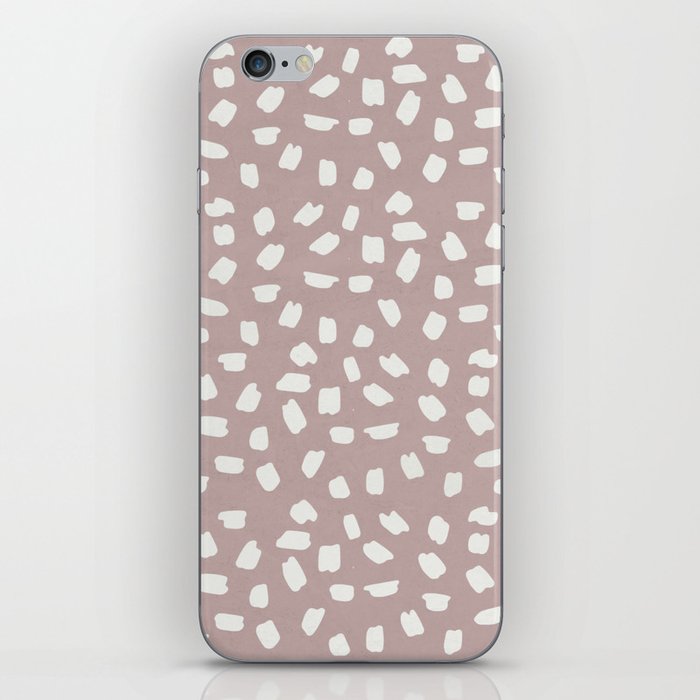 Simply Ink Splotch Lunar Gray on Clay Pink iPhone Skin