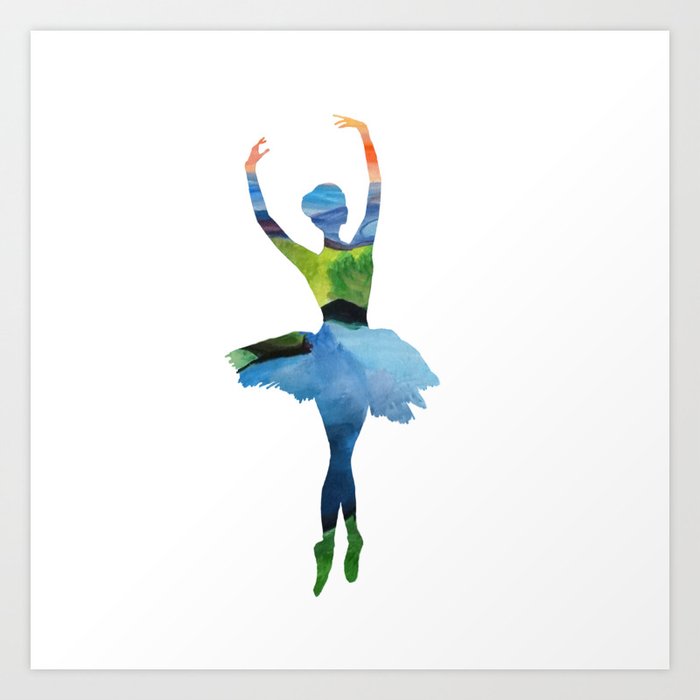 Watercolor Ballerina Ballet Dancer Art Print by Beautiful Home | Society6
