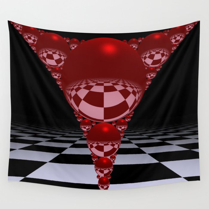 Apollonian gasket - red Wall Tapestry