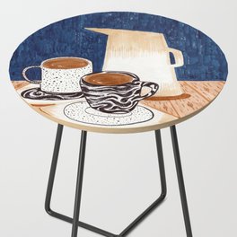 Coffee for Two Drawing by Amanda Laurel Atkins Side Table