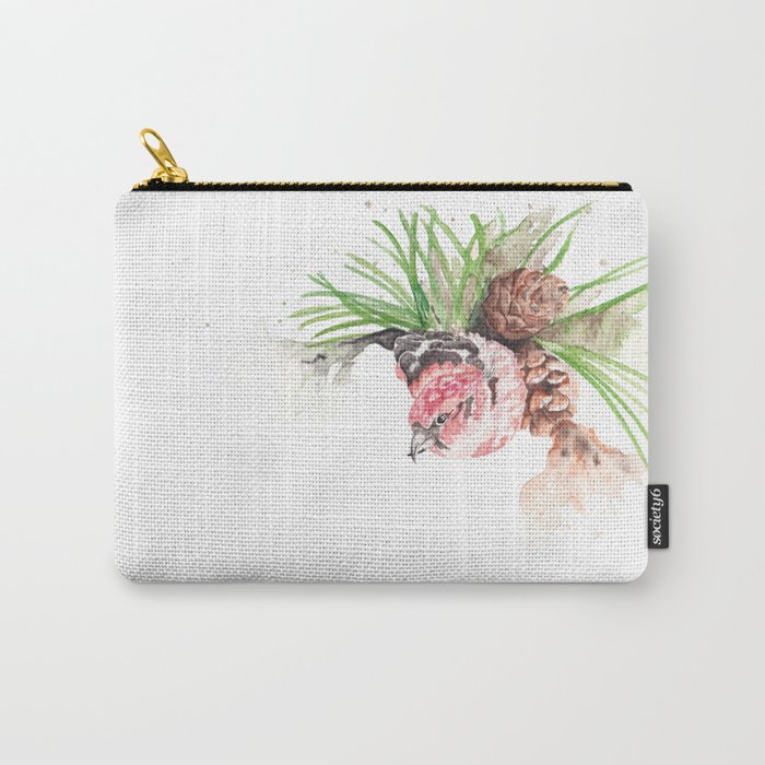 Bird in pine cone tree Carry-All Pouch