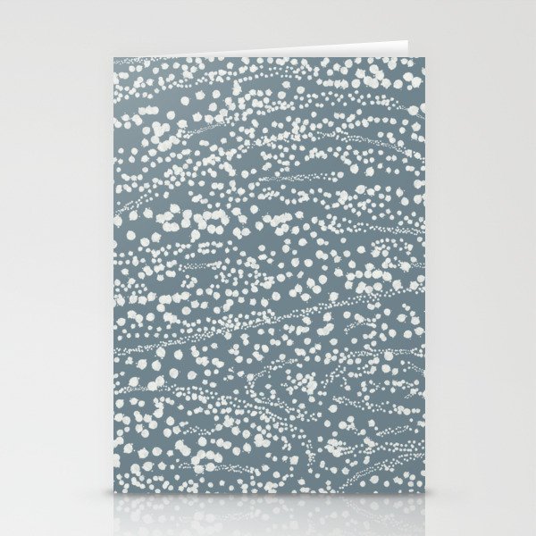 Strata - Organic Ink Blot Abstract in Dusky Slate Blue-Gray Stationery Cards