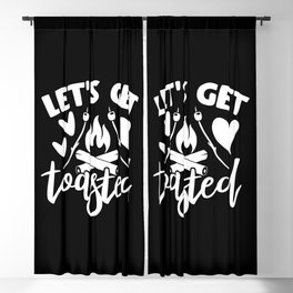 Let's Get Toasted Funny Camping Typographic Quote Blackout Curtain
