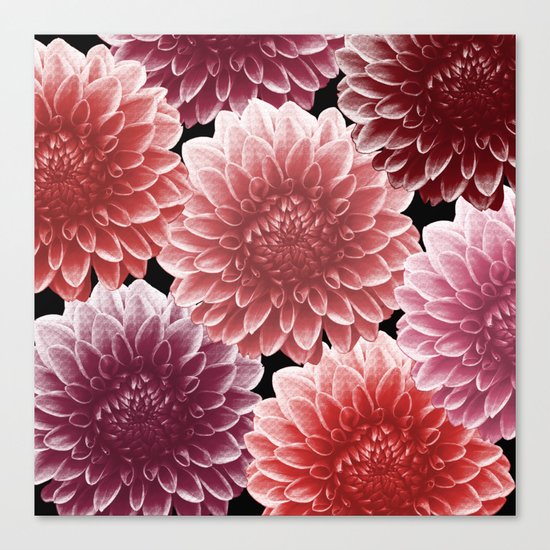 DAHLIAS (flowers abstract pattern) Canvas Print