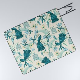 Aviary - Cream Picnic Blanket