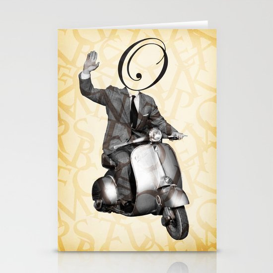 Mr O on his vespa Stationery Cards