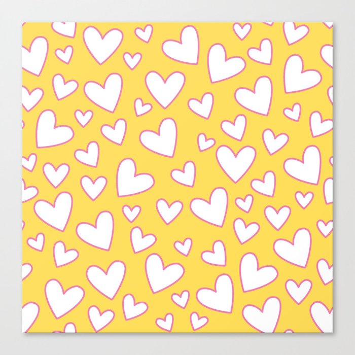 Heart Print Seamless Pattern Canvas Print