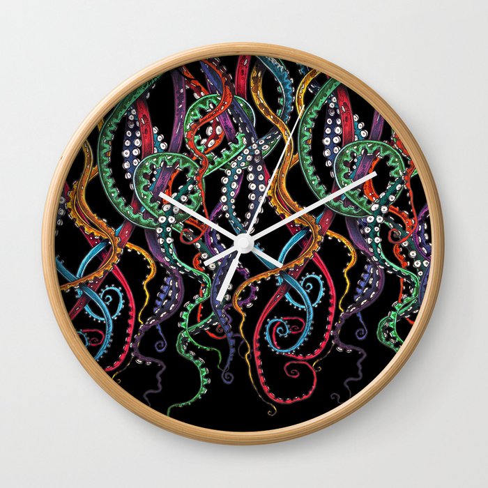 Tentacles Wall Clock by TAOJB Society6