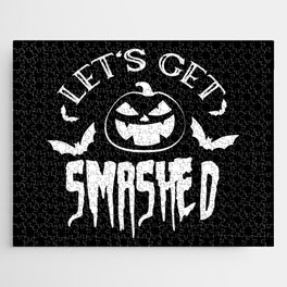 Let's Get Smashed Spooky Halloween Pumpkin Jigsaw Puzzle