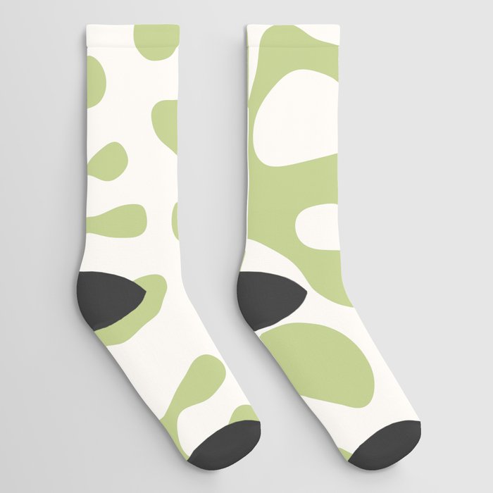 White Matisse cut outs seaweed pattern 1 Socks