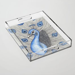 Peacock Pattern Acrylic Tray