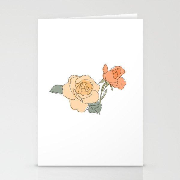Handdrawn Roses Stationery Cards