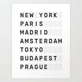 International Destinations - White Art Print