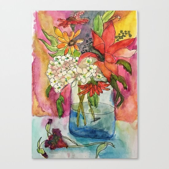 Fall Flower Bouquet Canvas Print