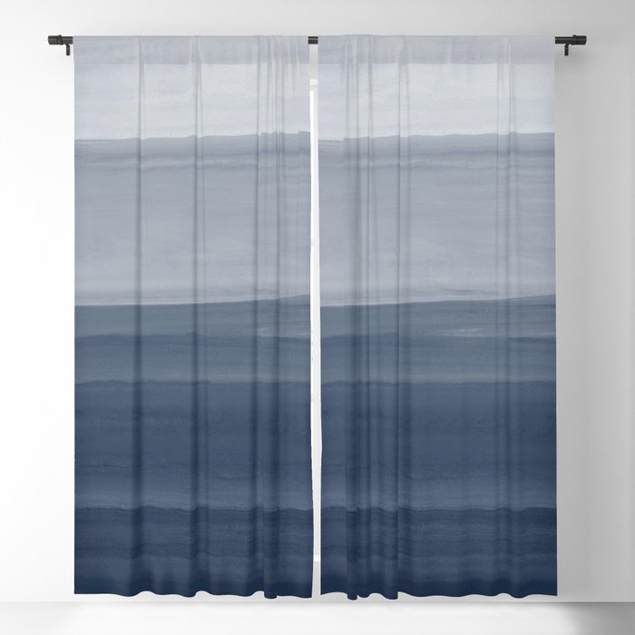Touching Indigo Blue Watercolor Abstract #1 #painting #decor #art #society6 Blackout Curtain
