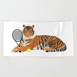 Tennis Tiger Beach Towel