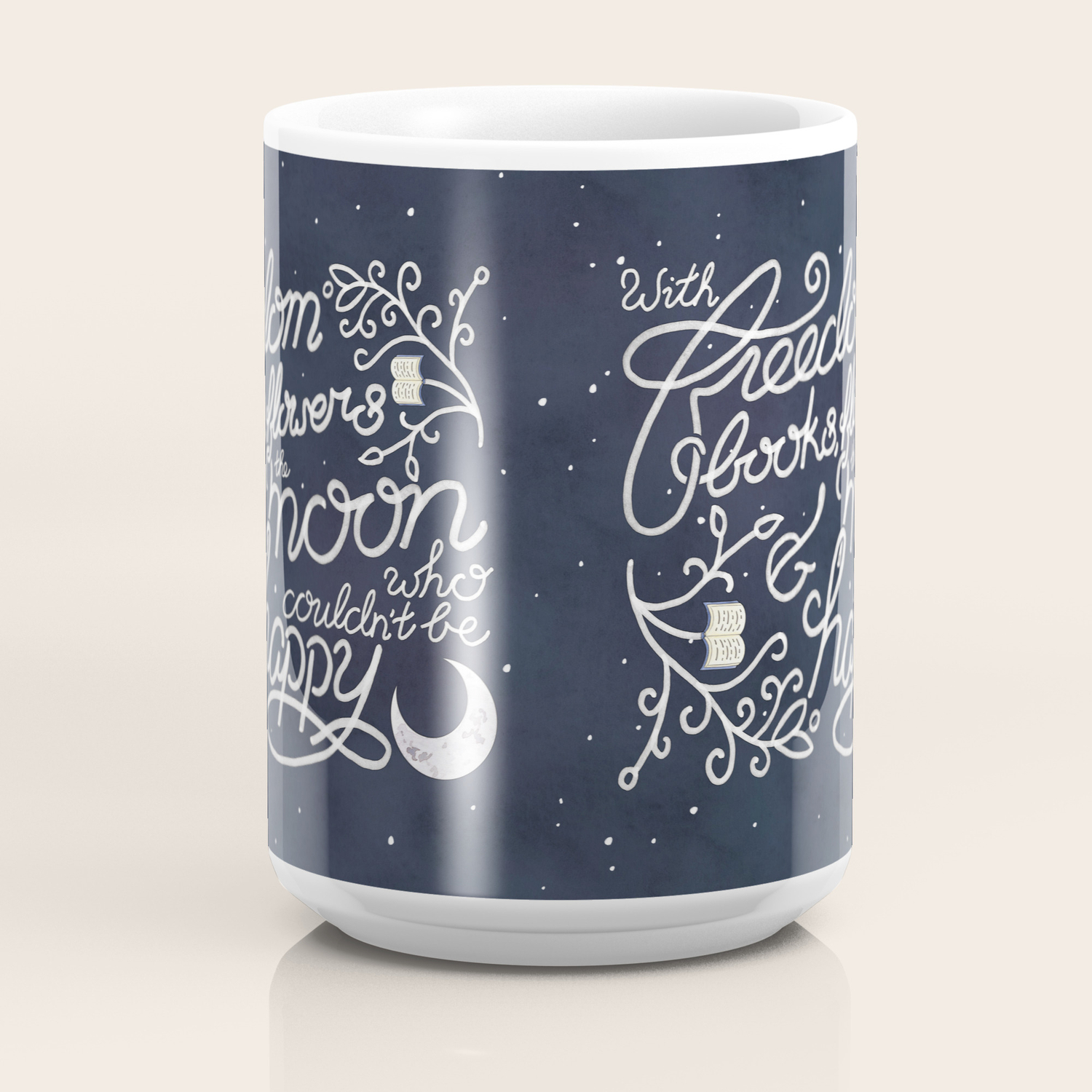 Oscar Wilde Moon Books Quote Calligraphy Stars Coffee Mug By Arosecast Society6