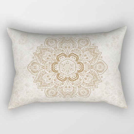 Mandala Temptation in Cream Rectangular Pillow