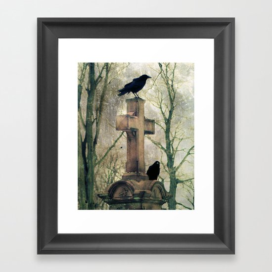 Two Graveyard Crows Framed Art Print