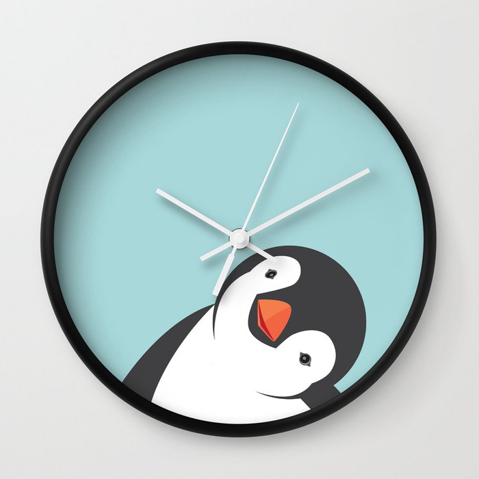 Details about   Wall Clock On Glass Penguins Winter Snow 12 shapes it 2893 show original title 