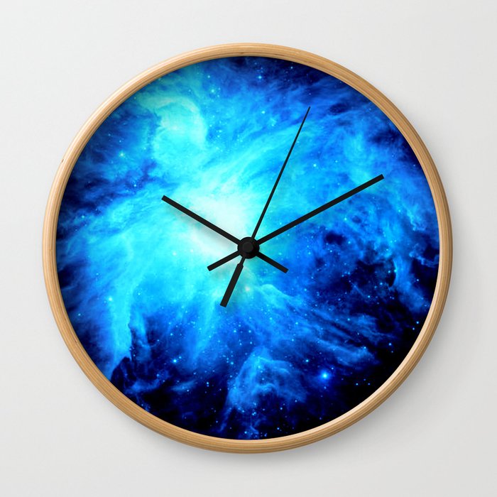 nebulA. Bright Blue Wall Clock