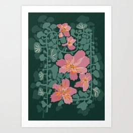 Orchid shadow green notes Art Print