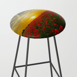 A field of flowers with sunset Bar Stool
