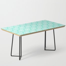 Seafoam and White Native American Tribal Pattern Coffee Table