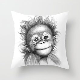 Monkey - Baby Orang outan 2016 G-121 Throw Pillow