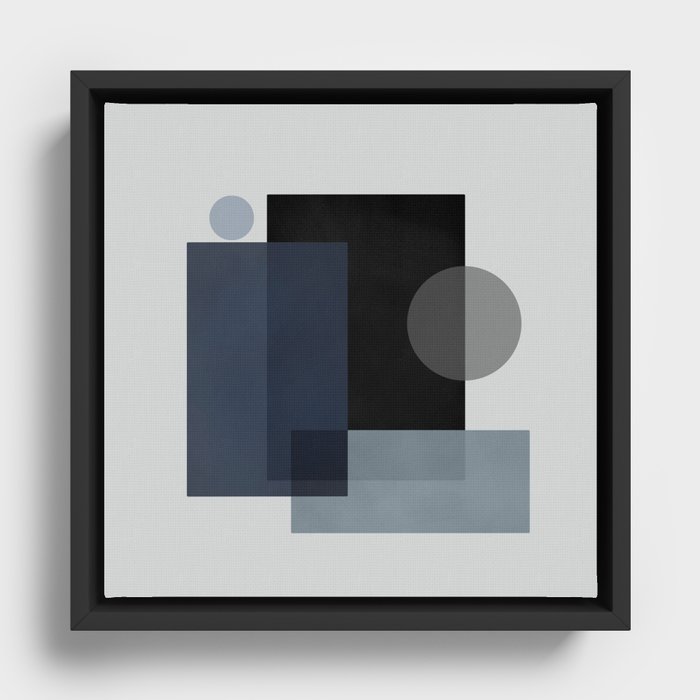 Square And Circle Abstract Framed Canvas