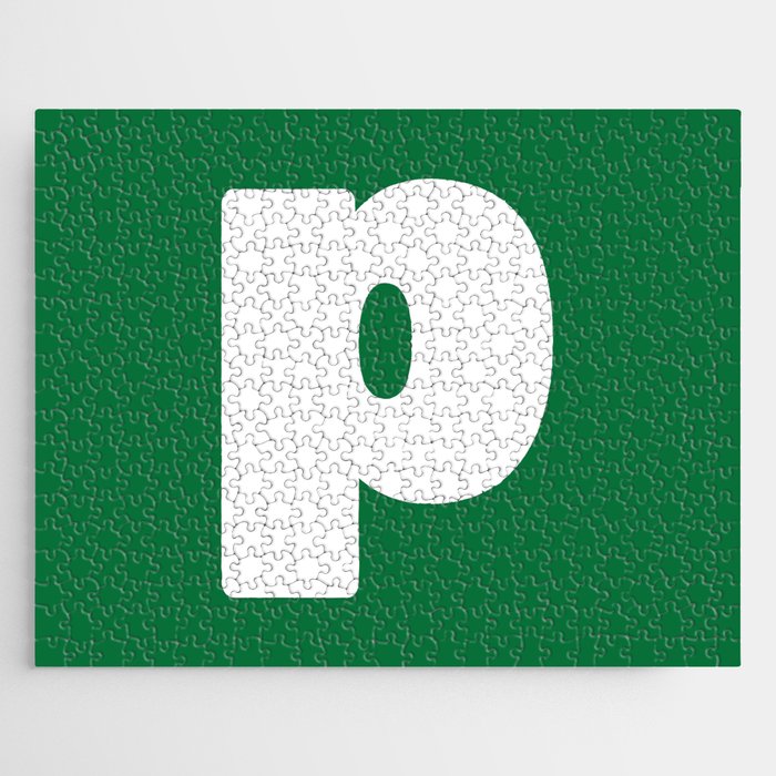 p (White & Olive Letter) Jigsaw Puzzle