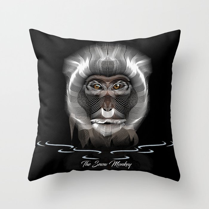 Snow Monkey Throw Pillow
