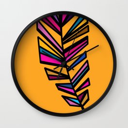 Colorful Feather Yellow Wall Clock