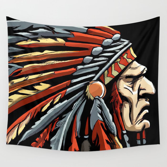 Native American Chief Wall Tapestry