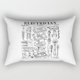 Electrician Electrical Worker Tools Vintage Patent Print Rectangular Pillow