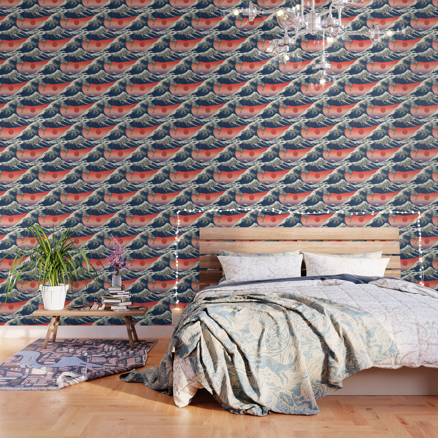The Great Wave Of Pug Wallpaper By Huebucket Society6