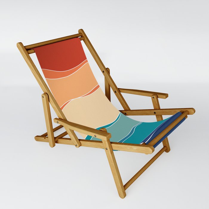 Retro Summer Ocean Wave #1 #minimal #decor #art #society6 Sling Chair