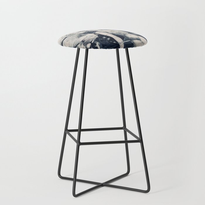 Wonderful Woman On Black And White Abstract Canvas Bar Stool