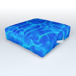 Blue Water Abstract Outdoor Floor Cushion