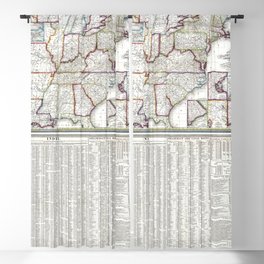 United States - Mitchell's Traveler's Guide - 1835 vintage pictorial map Blackout Curtain