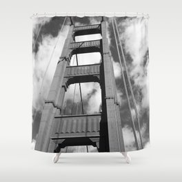 Golden Gate B/W Shower Curtain