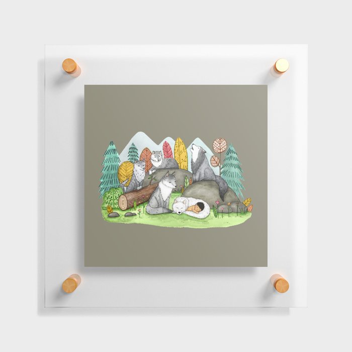 Raised by Wolves Floating Acrylic Print