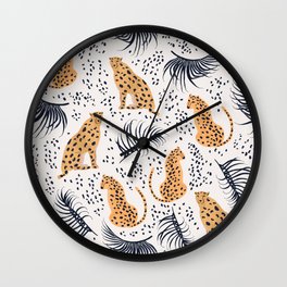 Cheetah Wall Clock | Topical, Cheetah, Summer, Safari, Wild, Wildlife, Leopard, Curated, Africa, Pattern 