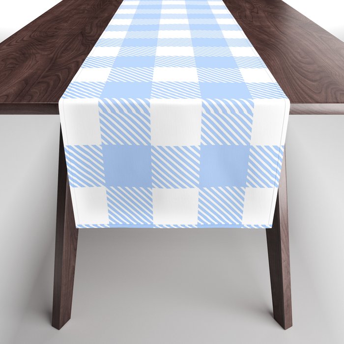 Plaid (sky blue/white) Table Runner