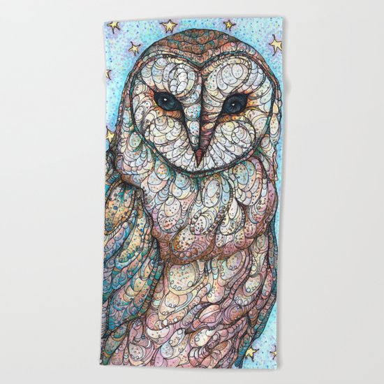 Barn Owl Beach Towel