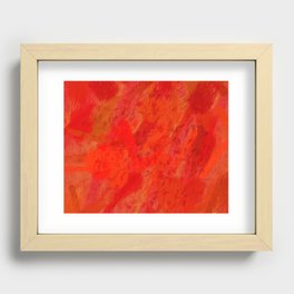 Hand drawn bright red orange Recessed Framed Print